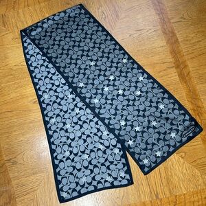 RARE COACH Signature Star Print Sequin Oblong Silk Scarf